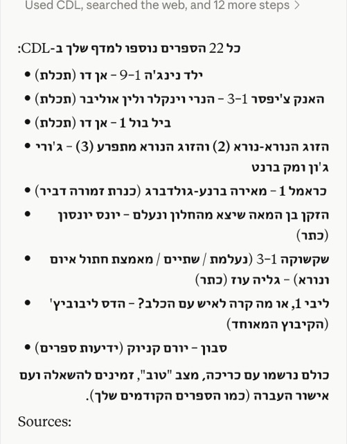 Screenshot: Claude reporting that all 22 books were added to the shelf, with authors and publishers